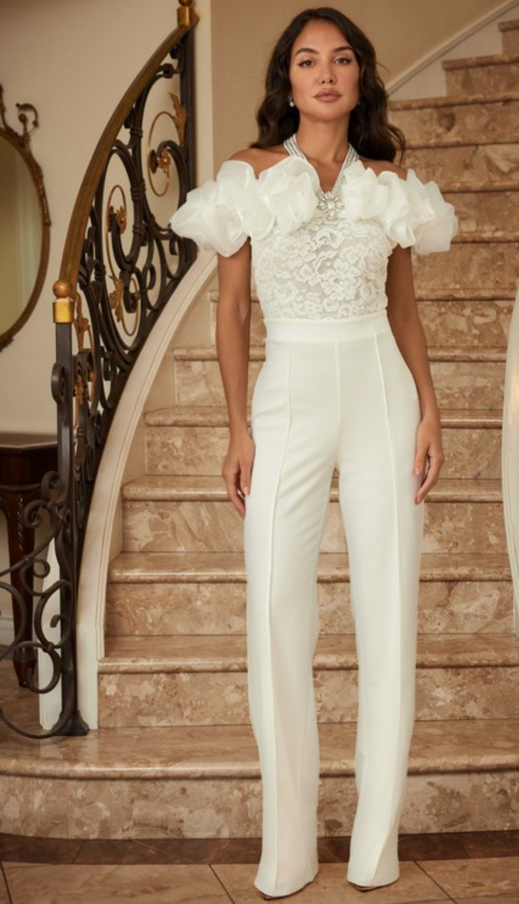 MEDALLION PEARL PENDANT JUMPSUIT